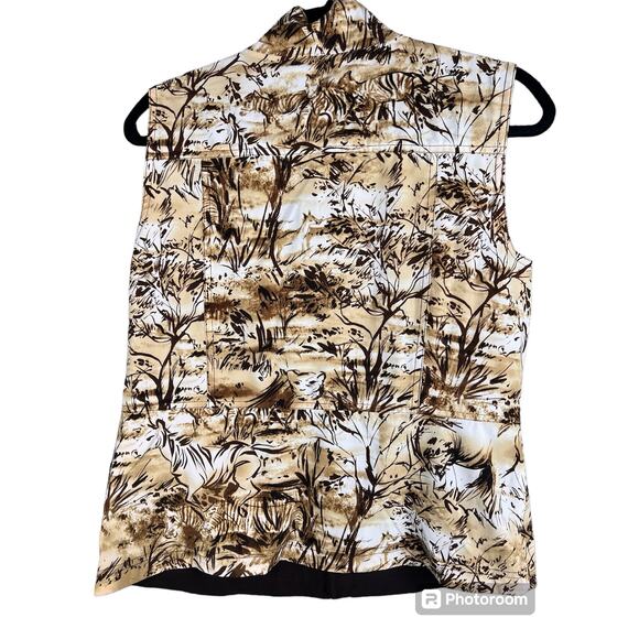 Chico's Zenergy Vest Womens Medium (Chico 1) Reversible Safari Design & Brown - Picture 4 of 8
